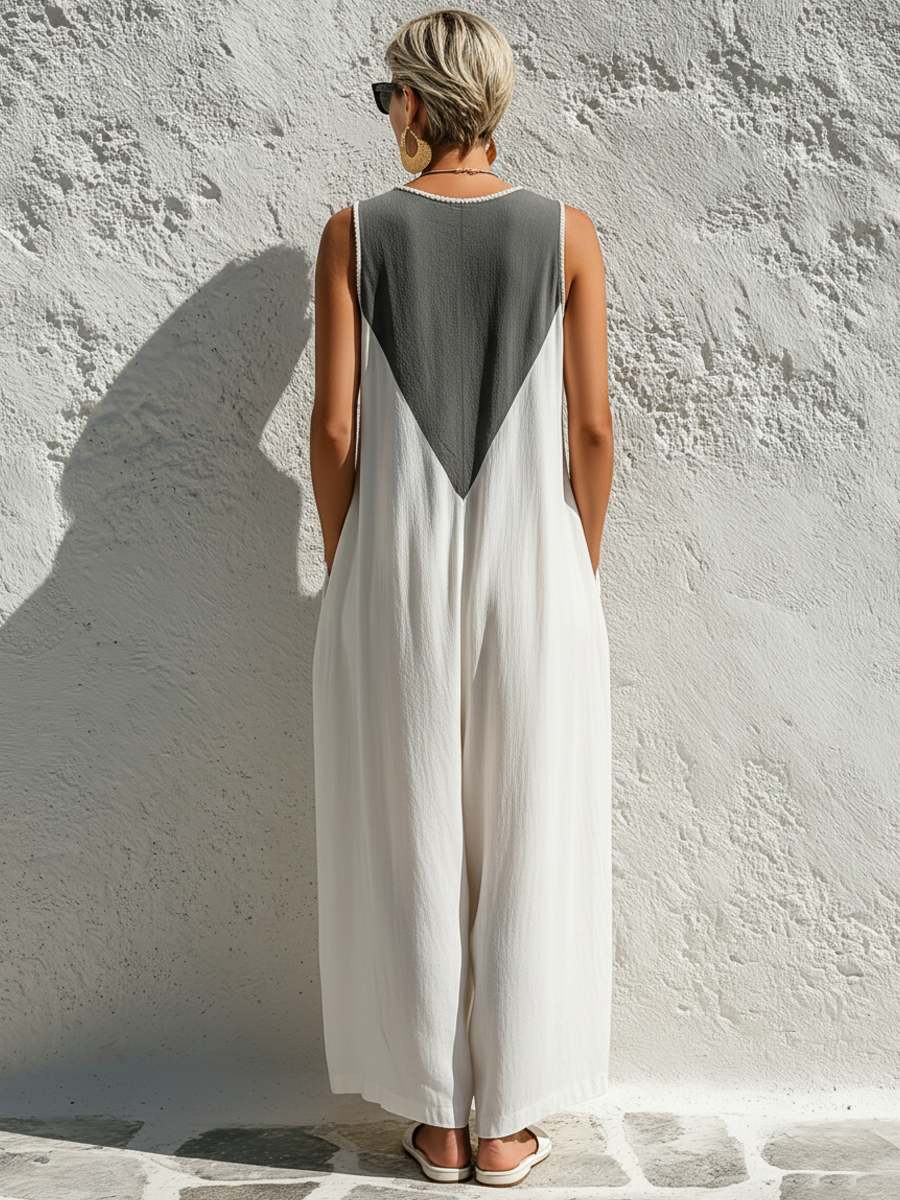 Josephine Cotton V-Neck Jumpsuit