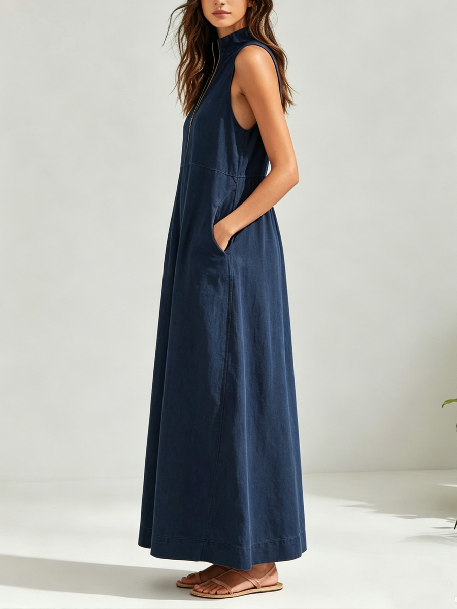 Maeve Blue Sleeveless Maxi Dress