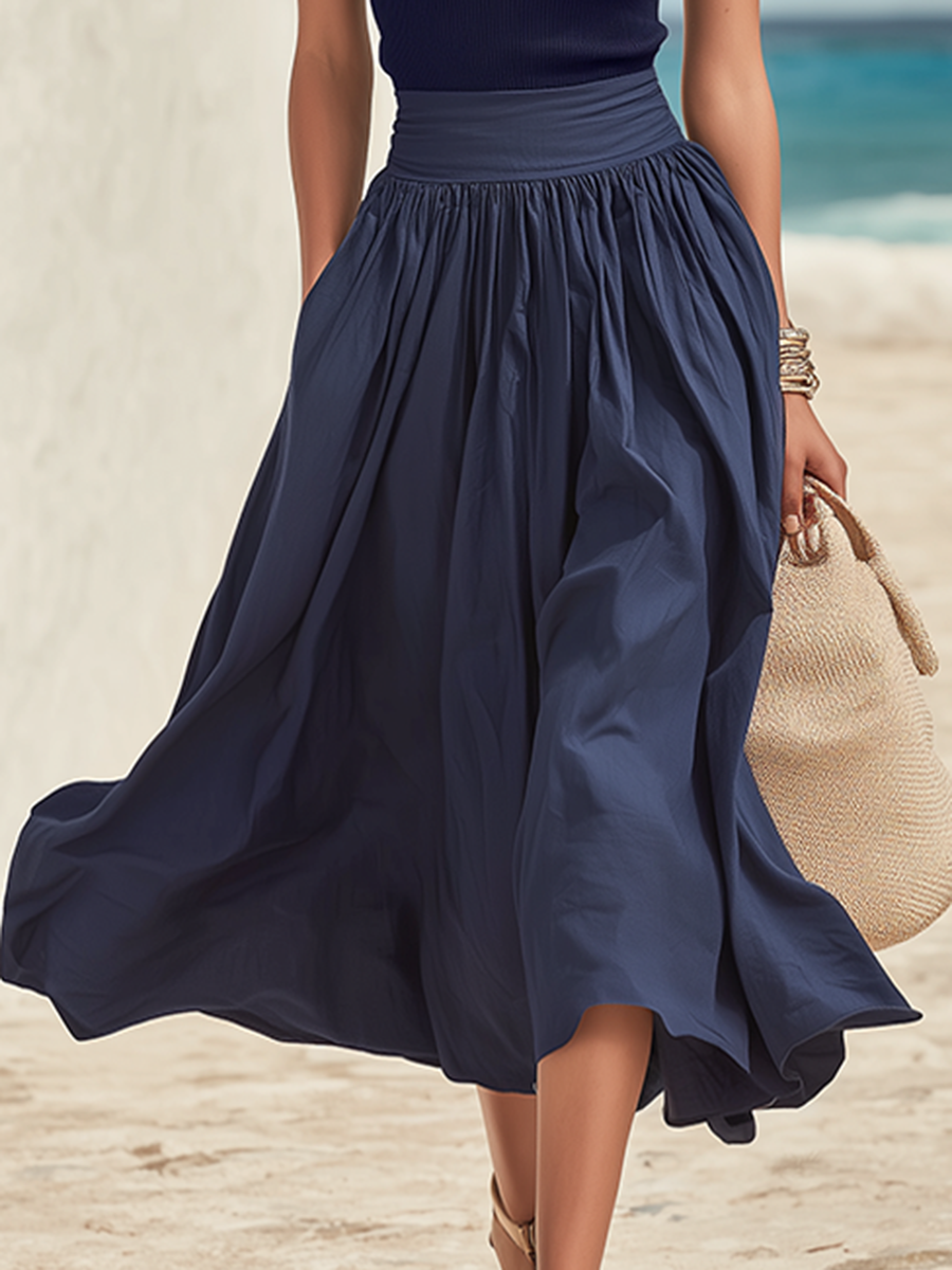 Eleonora Blue Cotton Co-ord Set