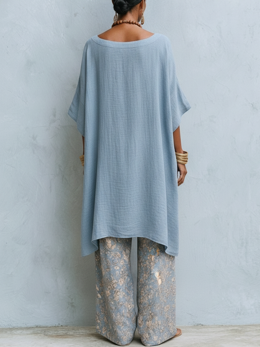 Urseline Cotton Boat Neck Co-ord Set