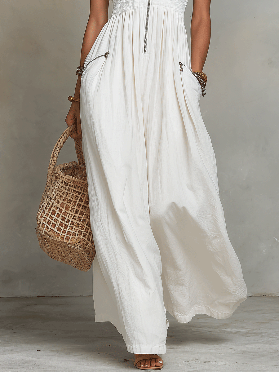 Liora White Sleeveless Maxi Dress