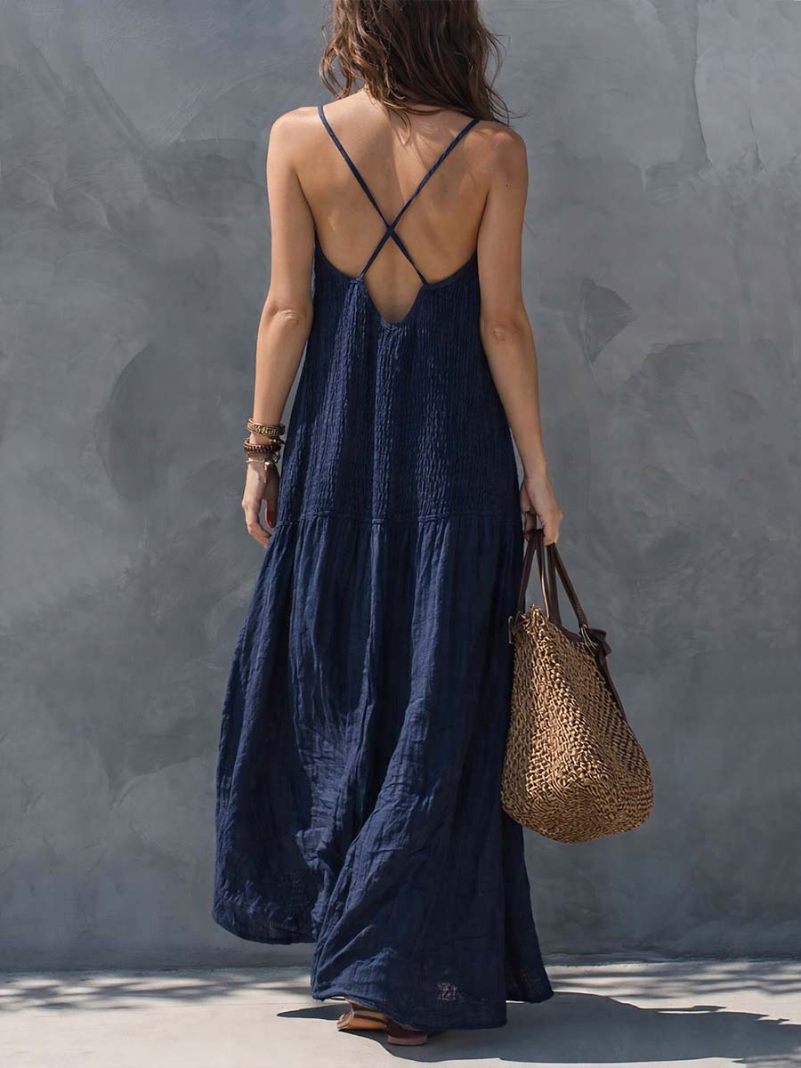Isadora Linen Sleeveless Maxi Dress