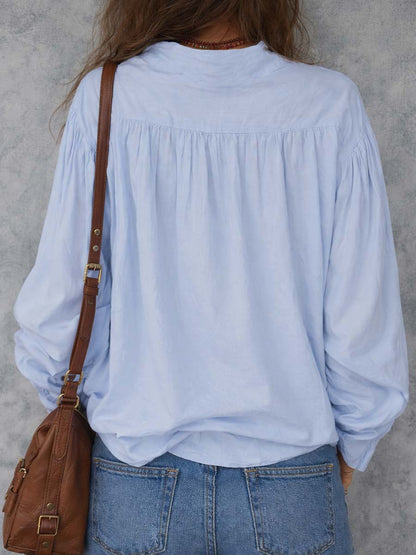Auburn Cotton Ruffle Blouse