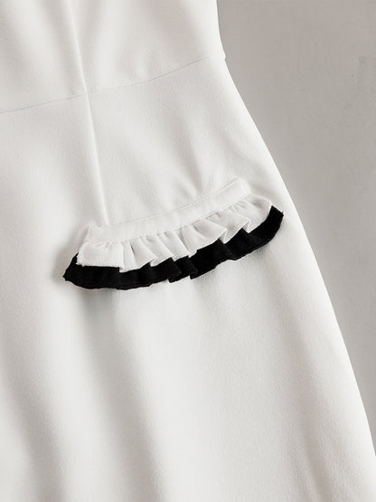 Goldie Black Ruffle Midi Dress