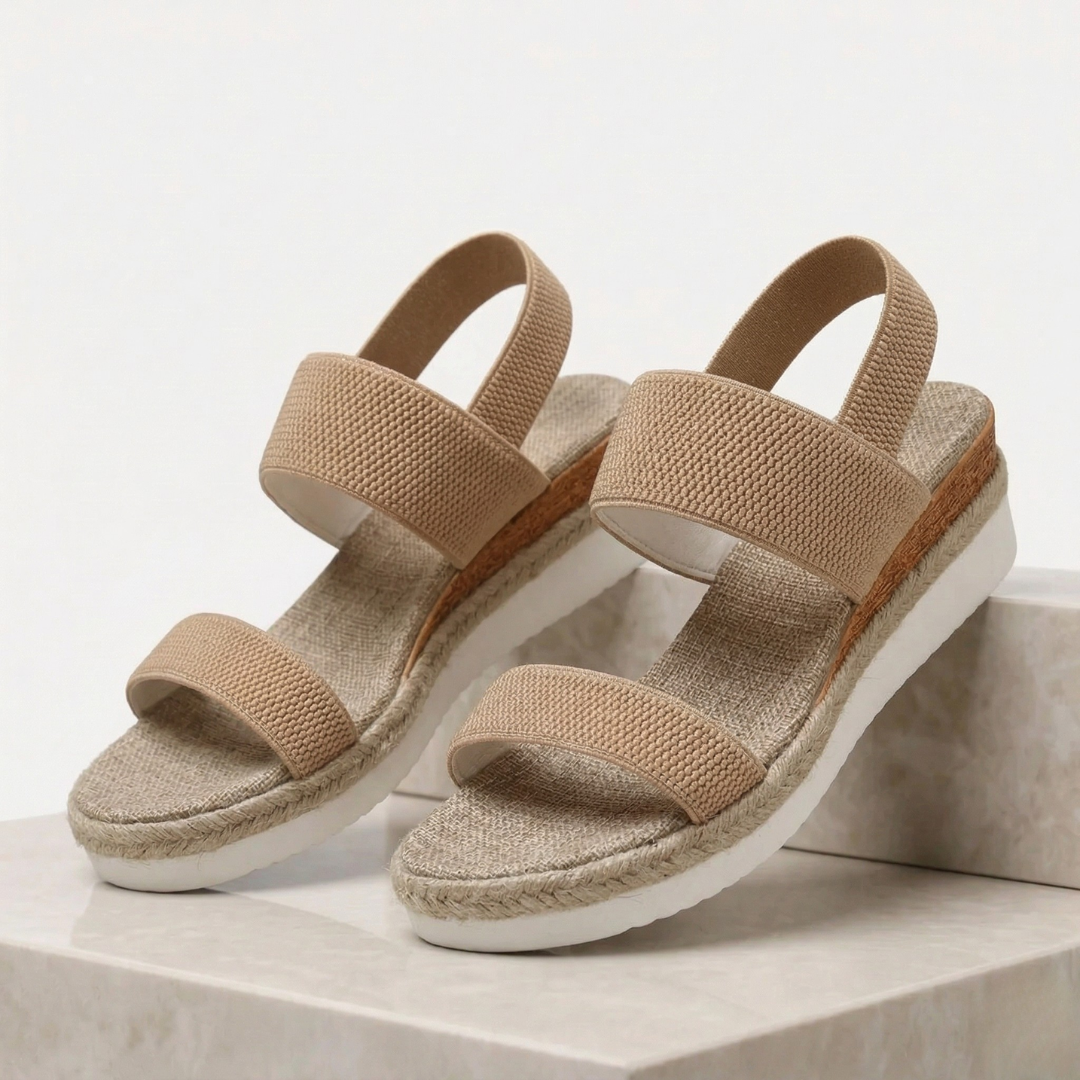 Women’s Stretch Elastic Strap Platform Wedge Sandals
