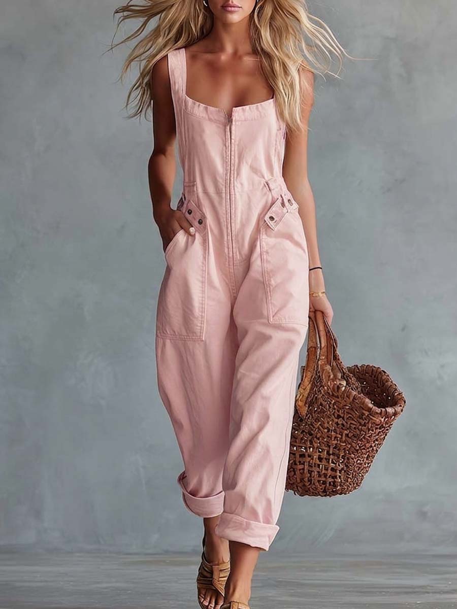 Betty Yellow Square Neck Jumpsuit