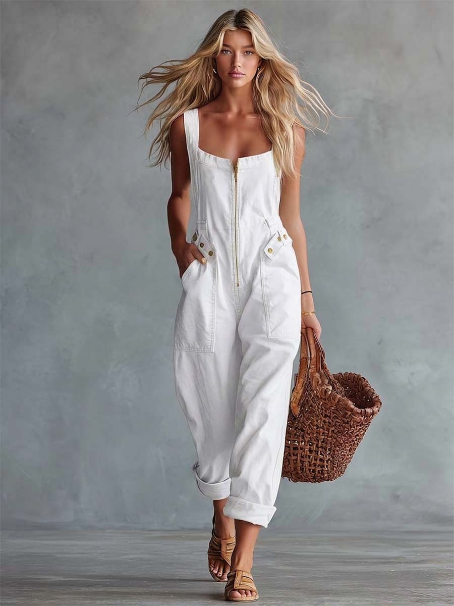 Betty Yellow Square Neck Jumpsuit
