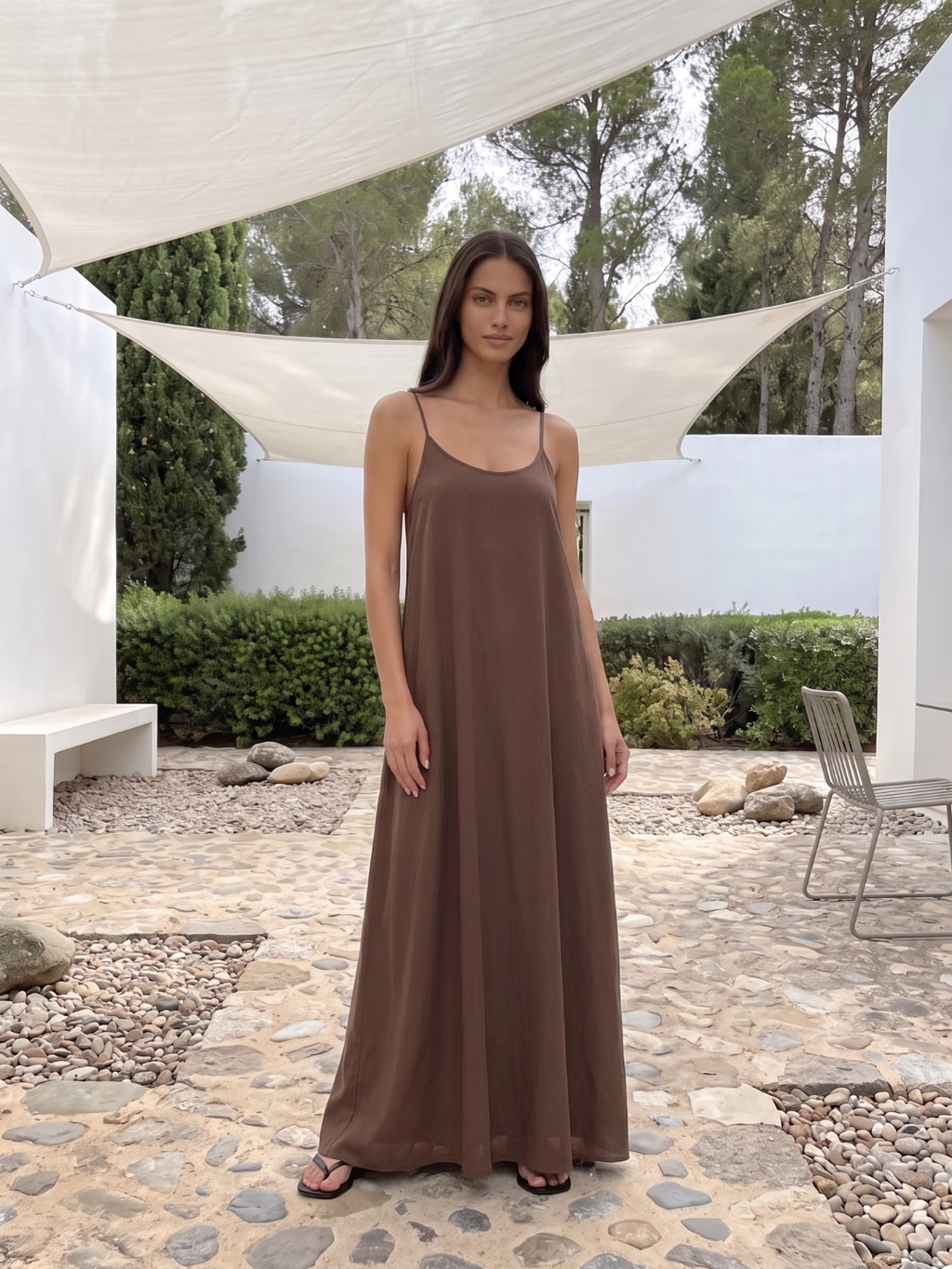 DEMELZA Women's Spaghetti Strap Backless Maxi Dress