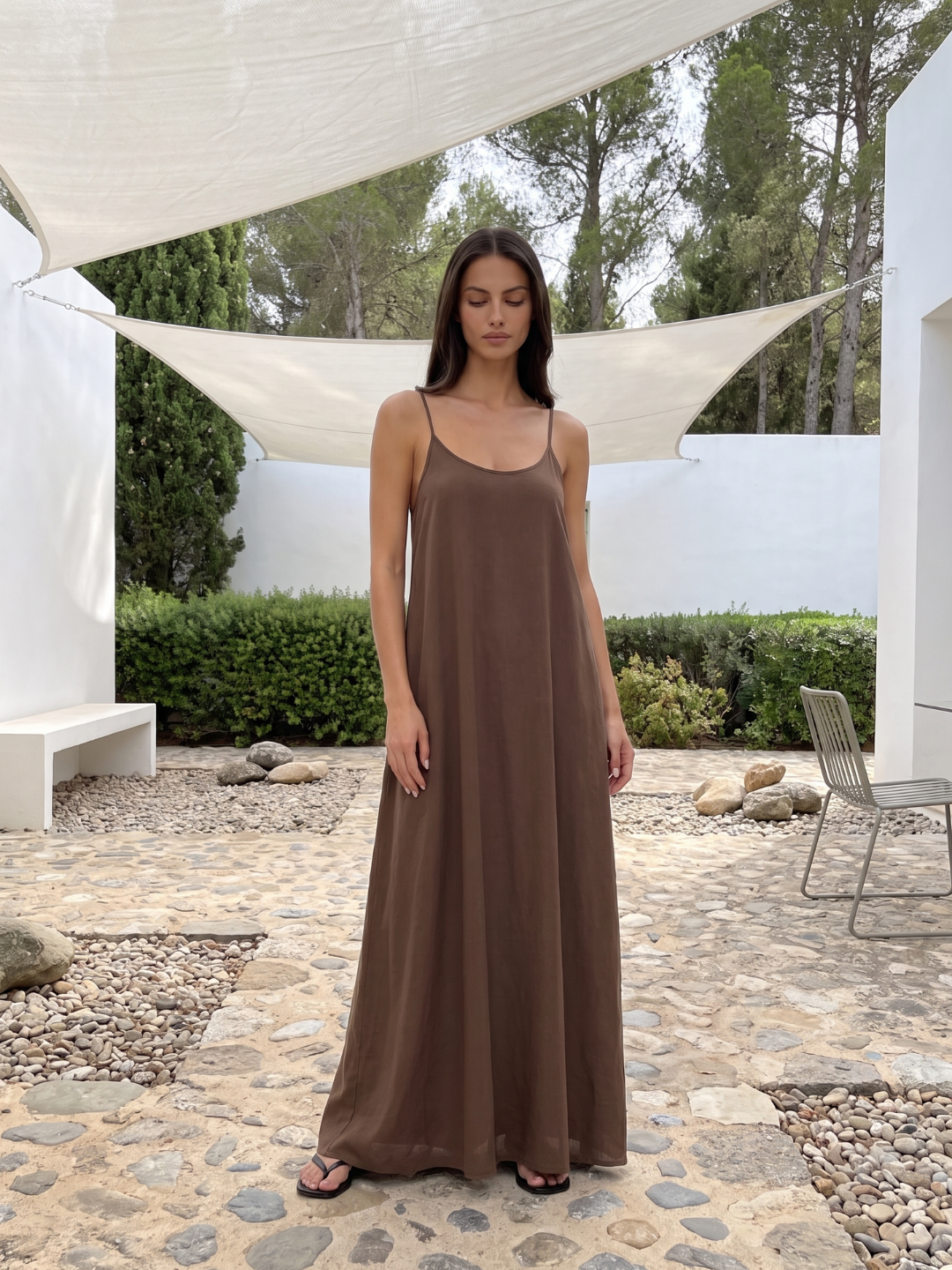 DEMELZA Women's Spaghetti Strap Backless Maxi Dress