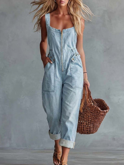 Betty Yellow Square Neck Jumpsuit