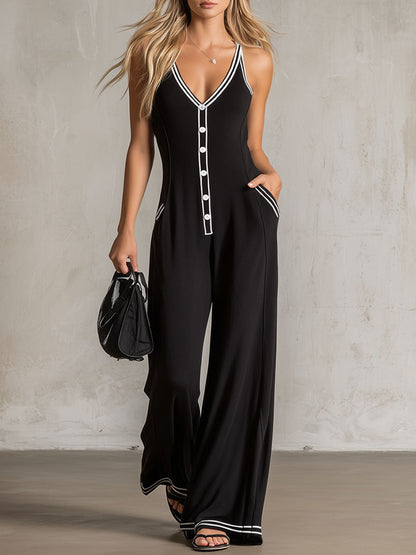 Della V-Neck Jumpsuit