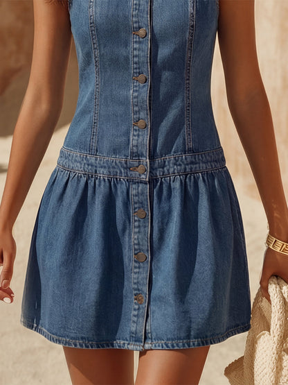 Josephine Blue Sleeveless Mini Dress