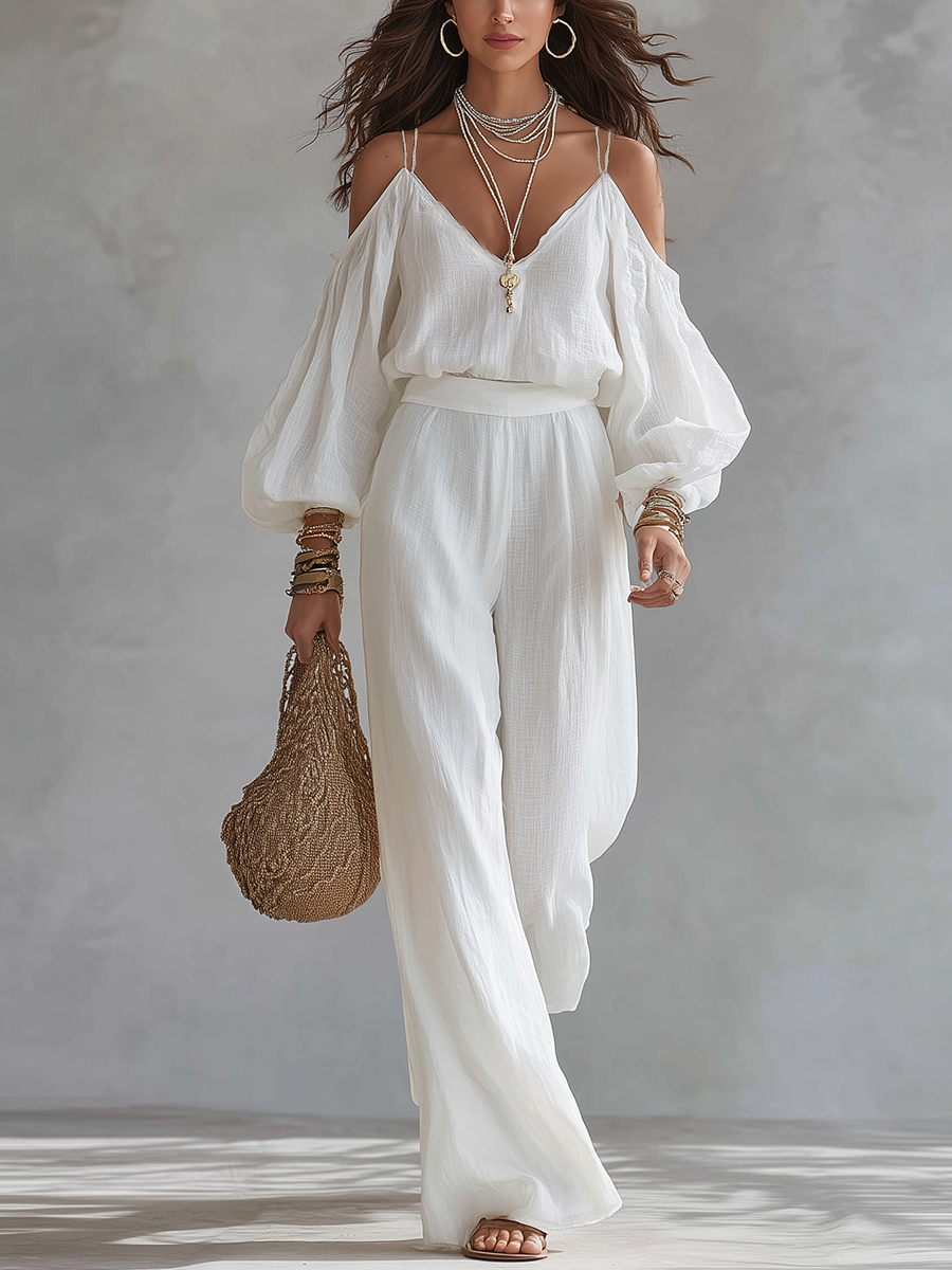 Celeste White Linen Co-ord Set