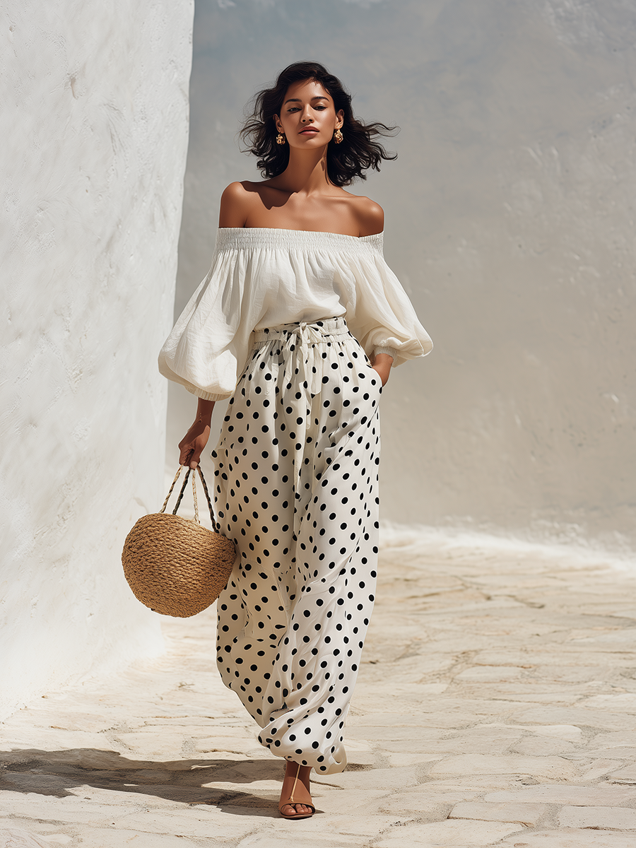 Bristol White Off-Shoulder Co-ord Set