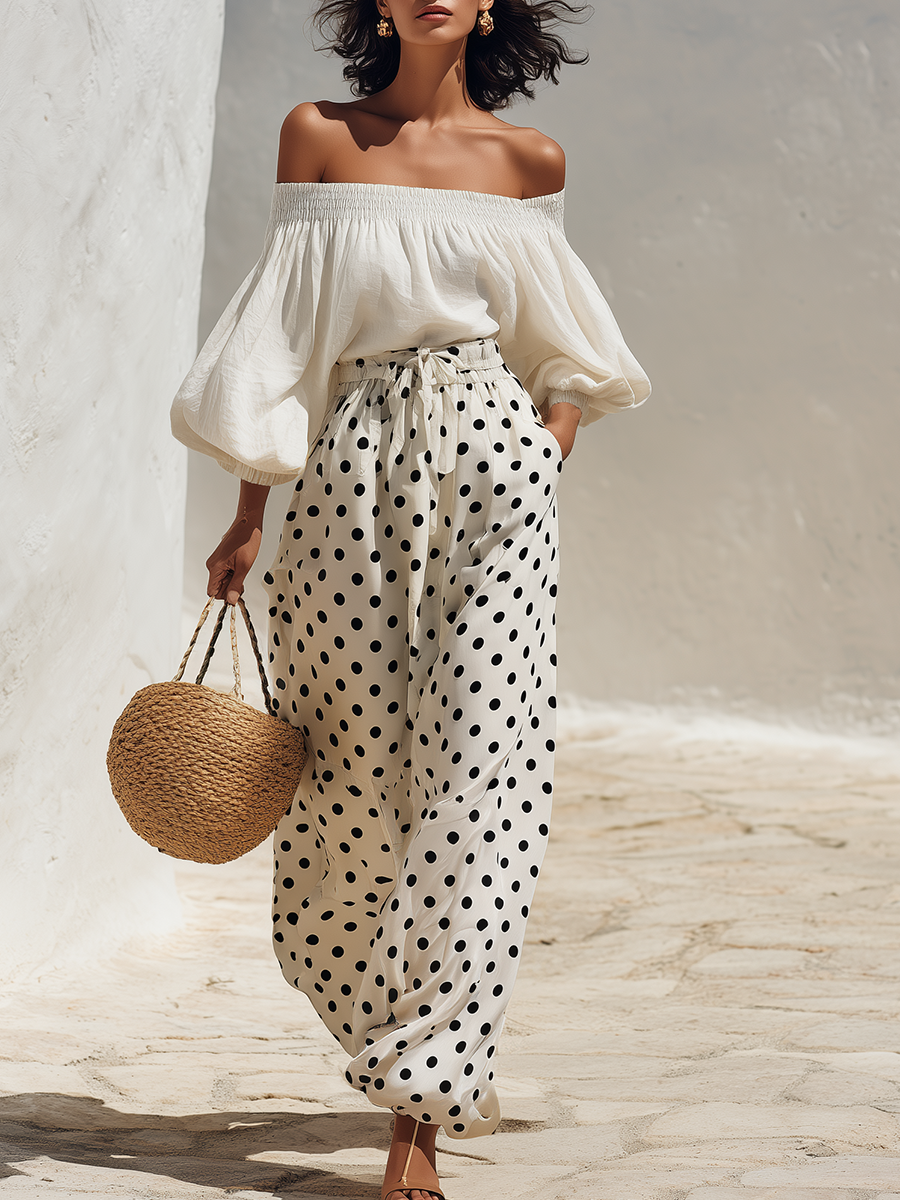 Bristol White Off-Shoulder Co-ord Set