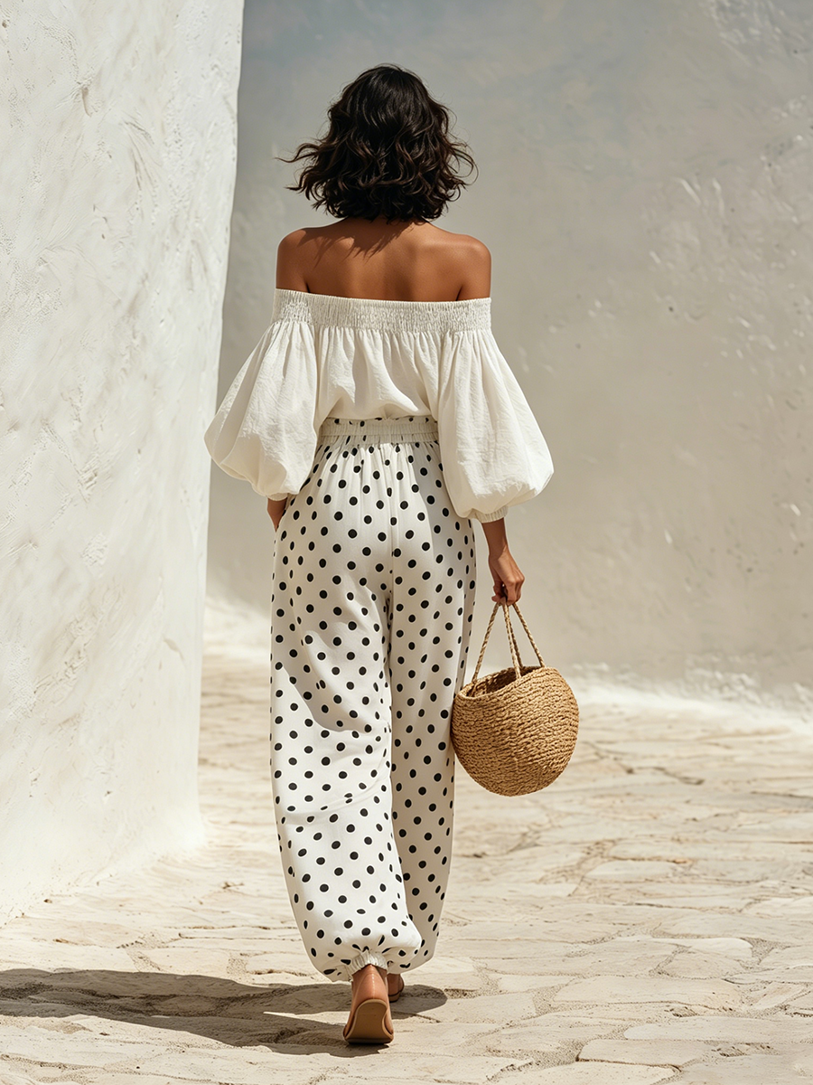 Bristol White Off-Shoulder Co-ord Set
