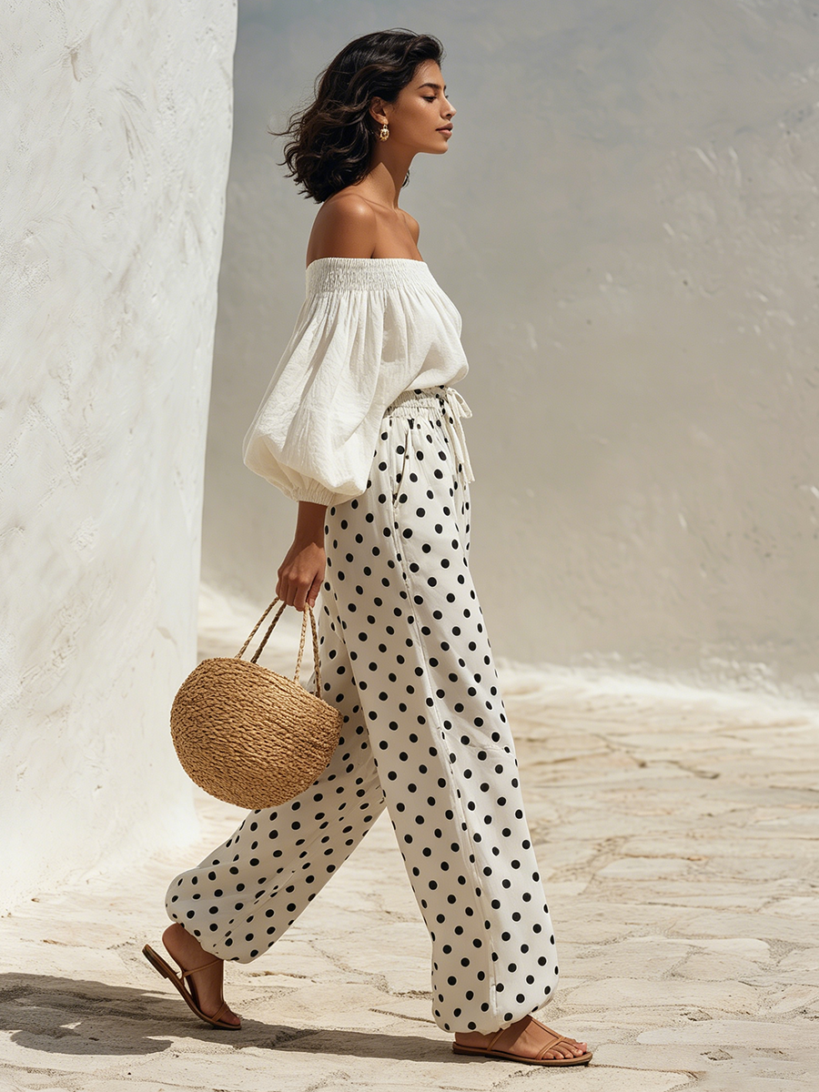 Bristol White Off-Shoulder Co-ord Set