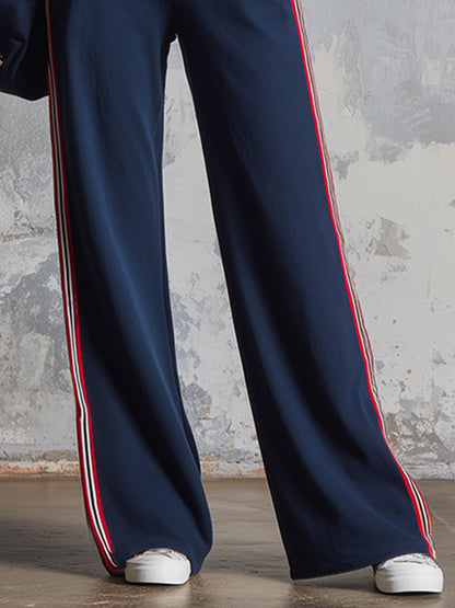Gloria Navy Cotton Off-Shoulder Jumpsuit