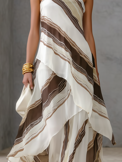 Evana White Chiffon Strapless Maxi Dress