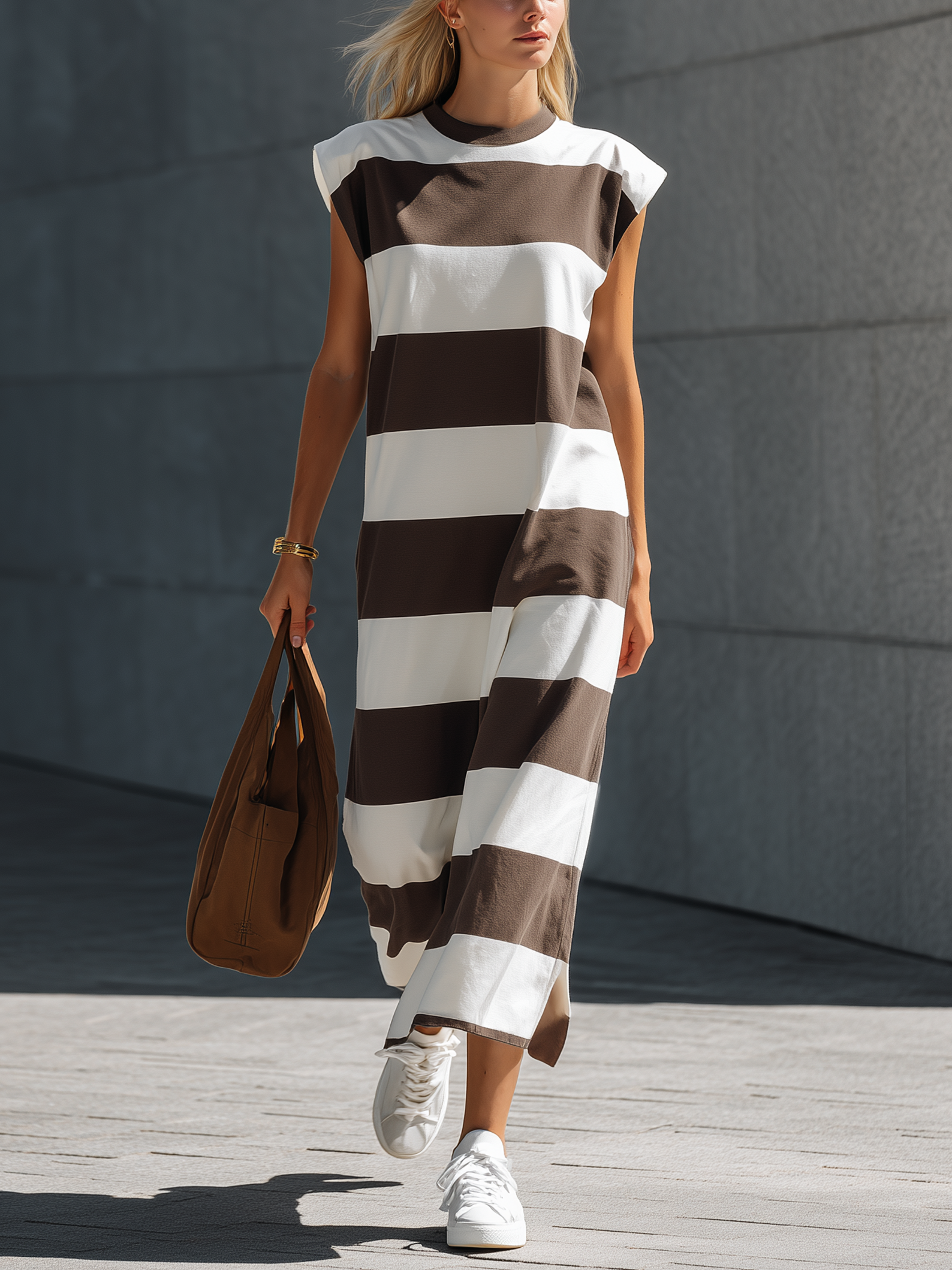 Cleo White Knit Sleeveless Maxi Dress