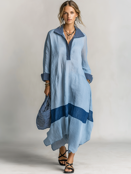 Helena Linen Long Sleeve Midi Dress