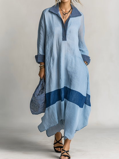 Helena Linen Long Sleeve Midi Dress