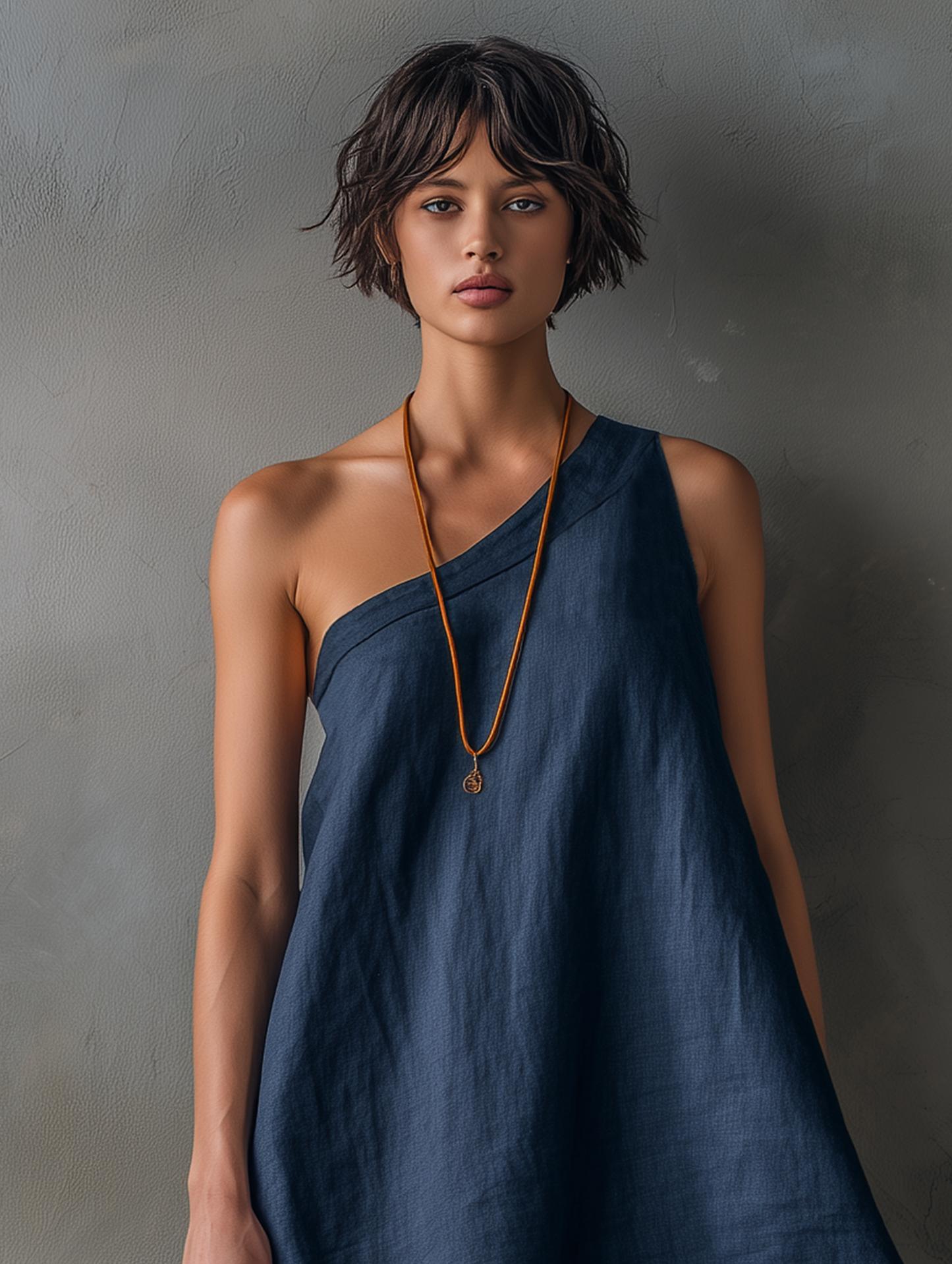 Helena Linen One Shoulder Mini Dress