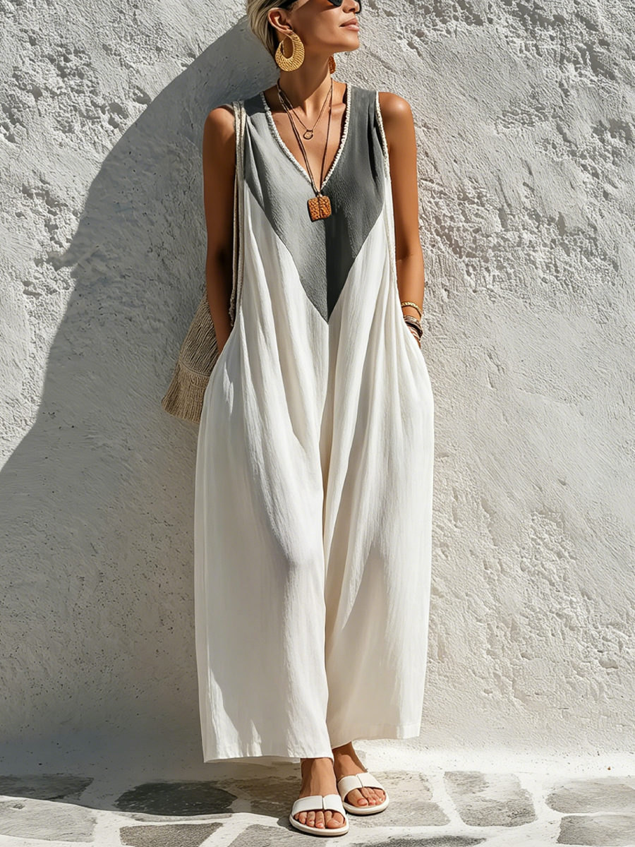 Josephine Cotton V-Neck Jumpsuit