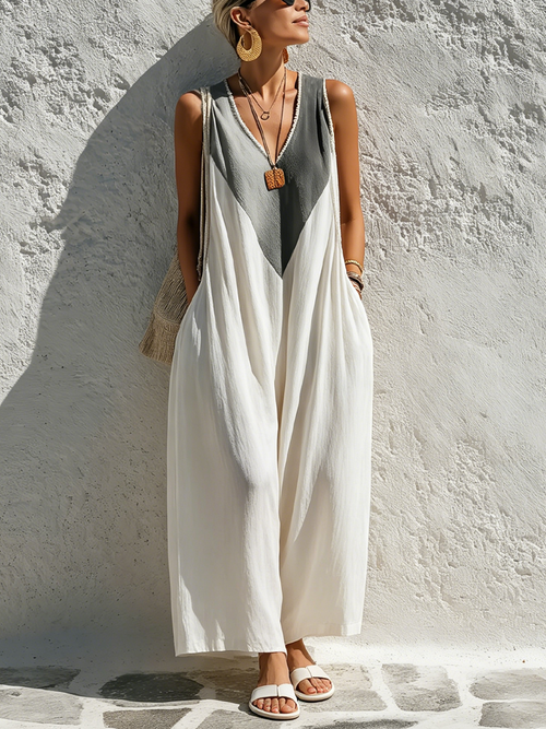 Josephine Cotton V-Neck Jumpsuit