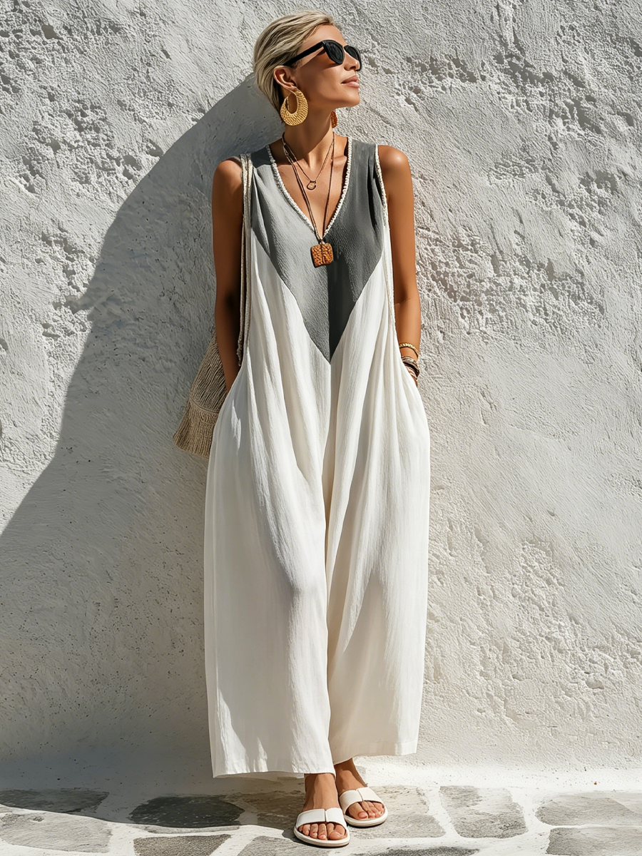 Josephine Cotton V-Neck Jumpsuit