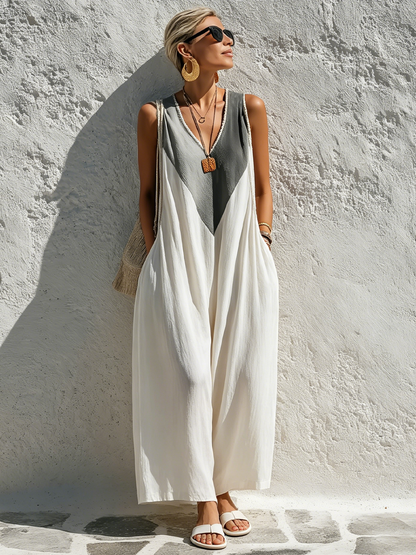 Josephine Cotton V-Neck Jumpsuit