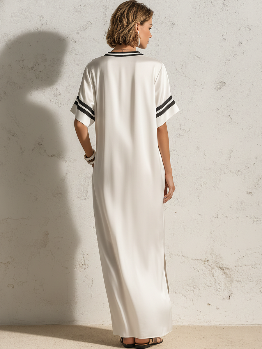 Dahlia Satin V-Neck Maxi Dress