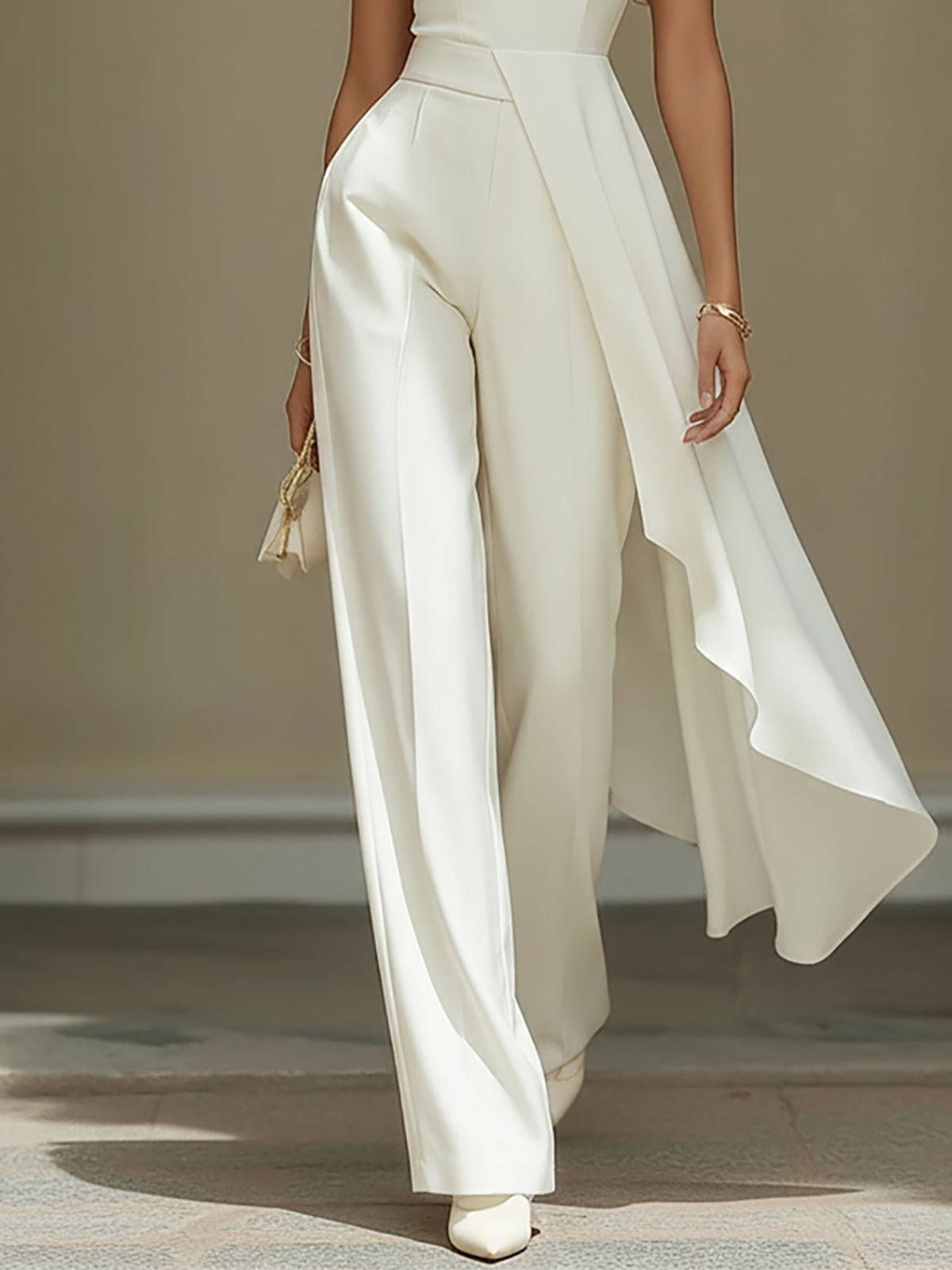 Wren Cream One Shoulder Co-ord Set