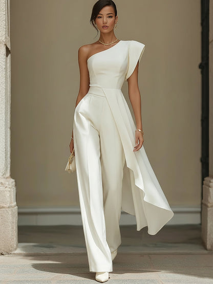 Wren Cream One Shoulder Co-ord Set