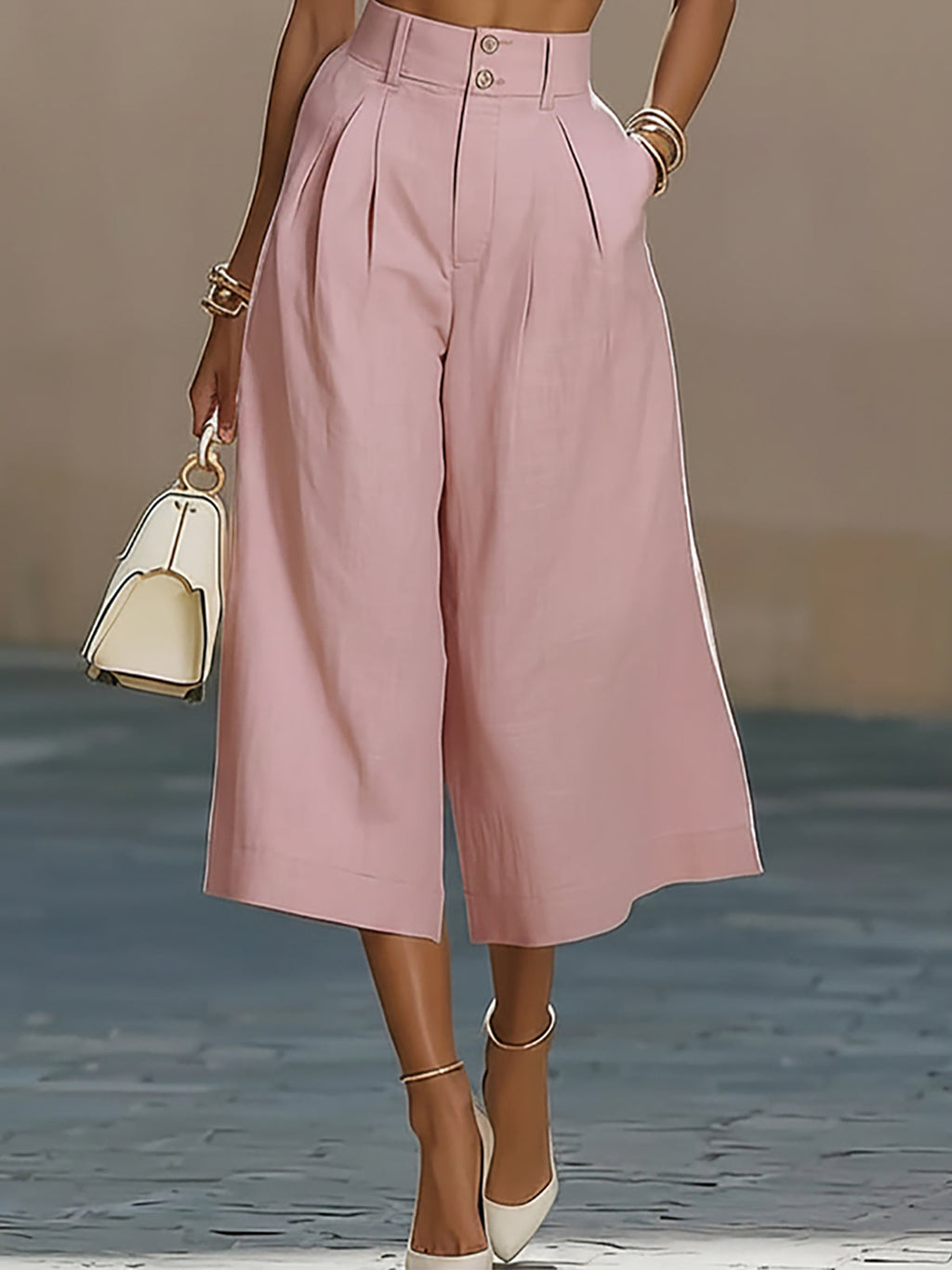 Della Pink Linen Halter Co-ord Set