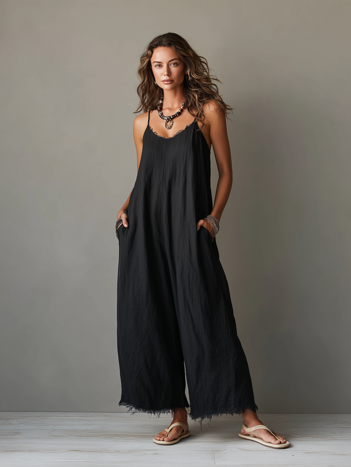 Thea Linen Lace Jumpsuit