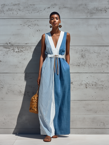 Bridget Linen Sleeveless Maxi Dress
