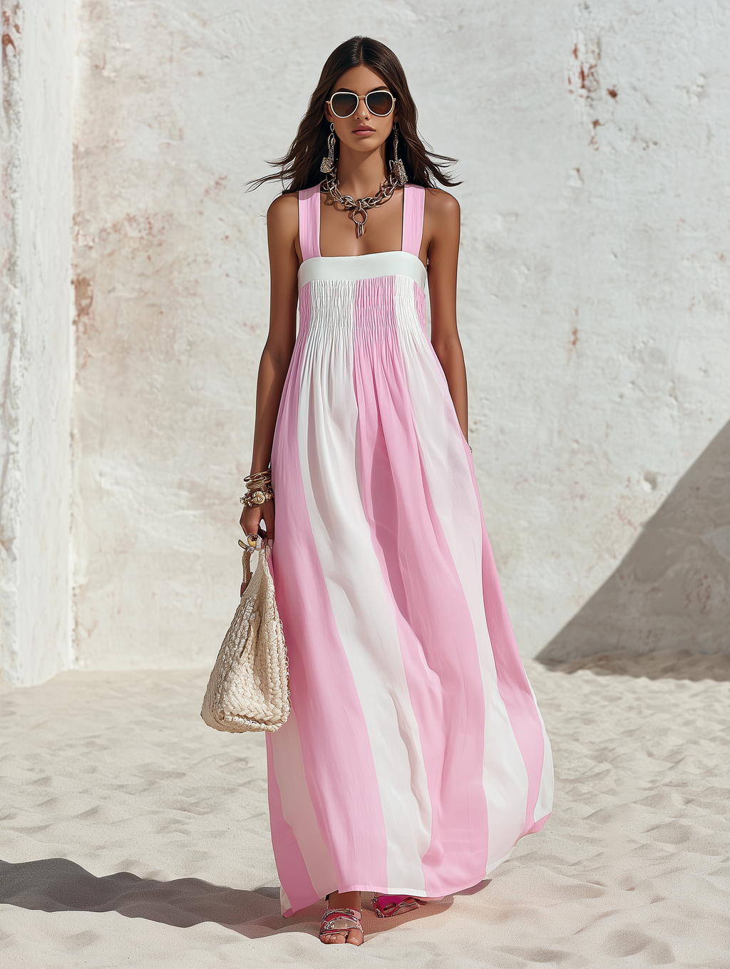 Ada Chiffon Square Neck Maxi Dress