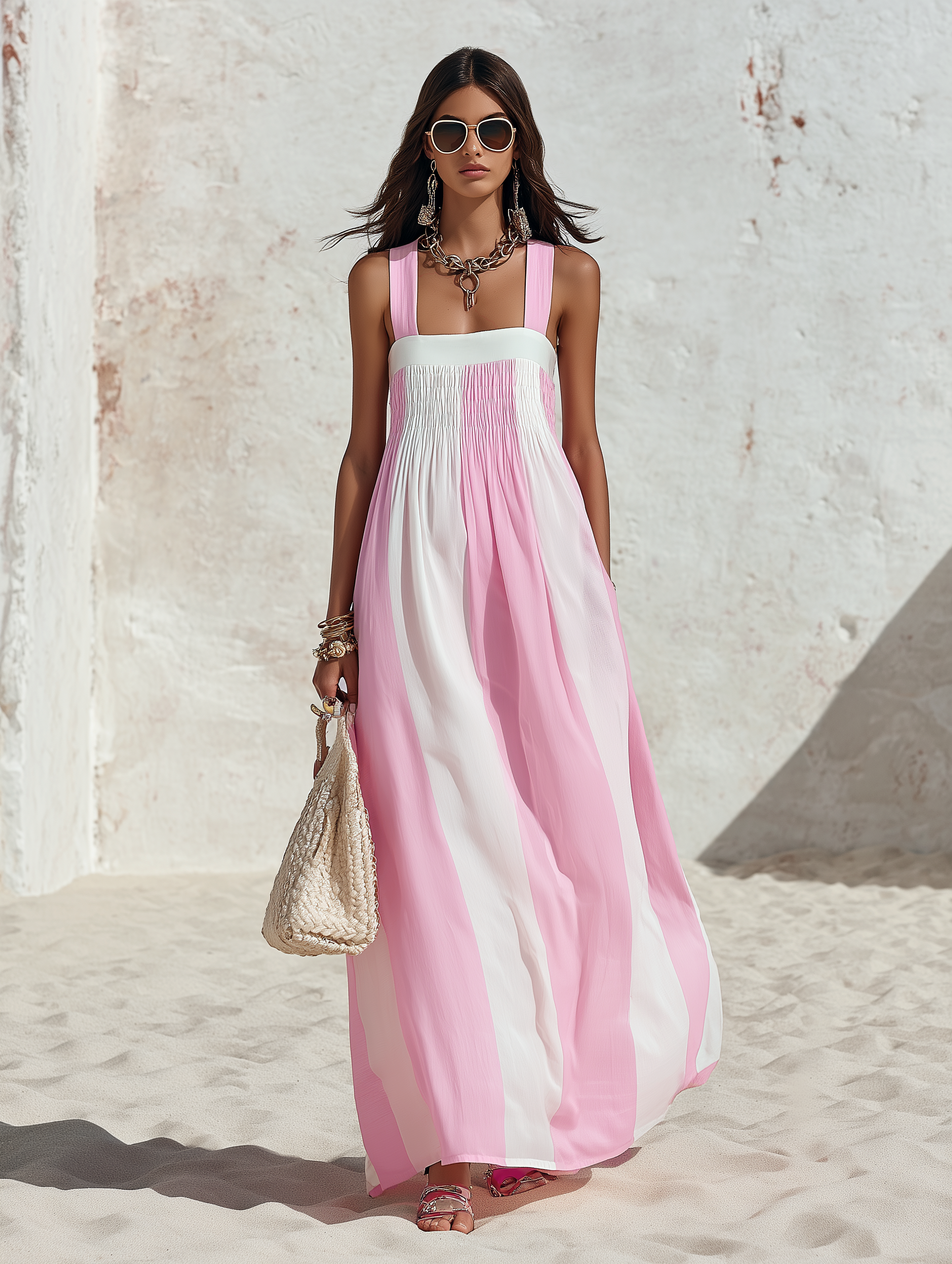 Ada Chiffon Square Neck Maxi Dress