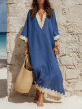 Vesper Linen Lace Maxi Dress
