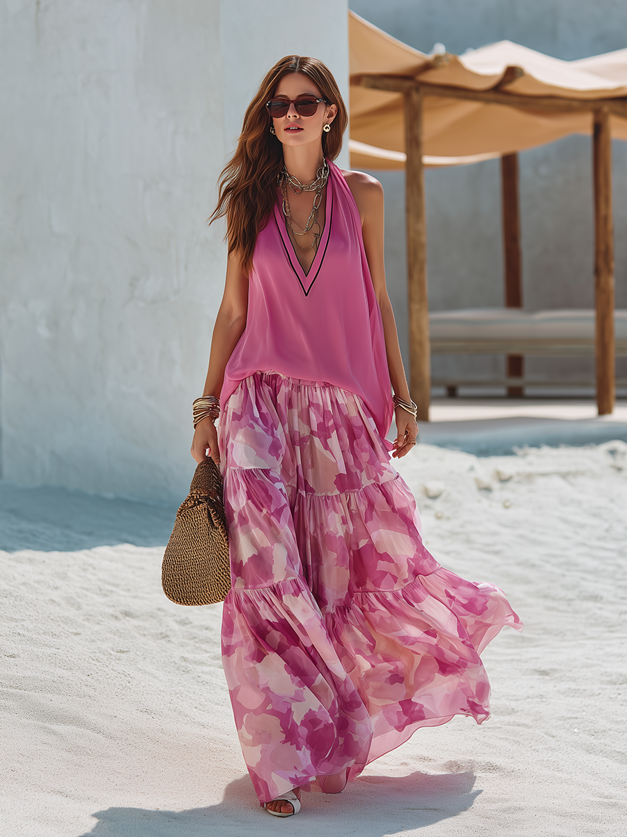 Goldie Chiffon V-Neck Co-ord Set