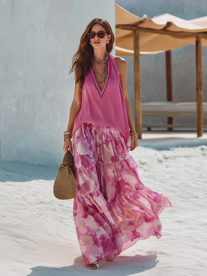 Goldie Chiffon V-Neck Co-ord Set