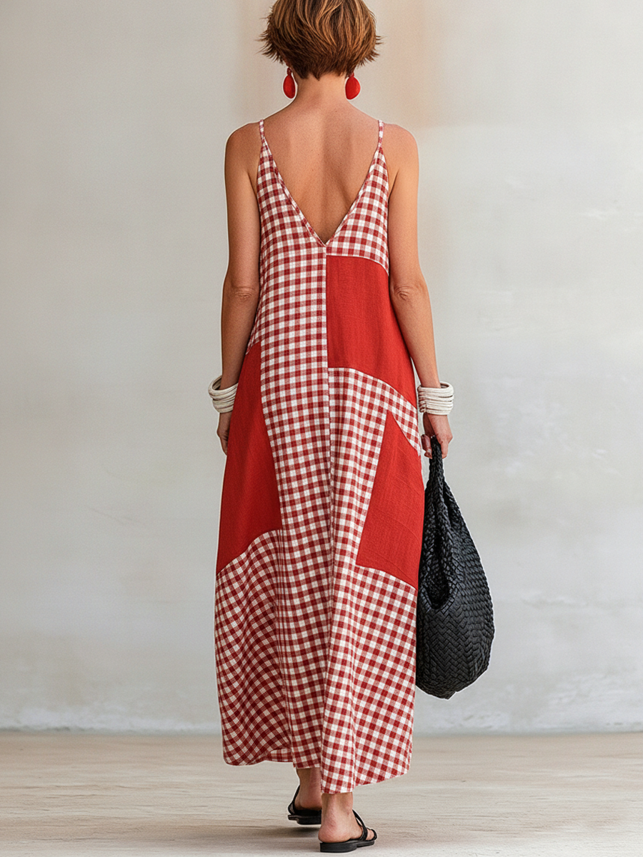 Adair Linen V-Neck Maxi Dress