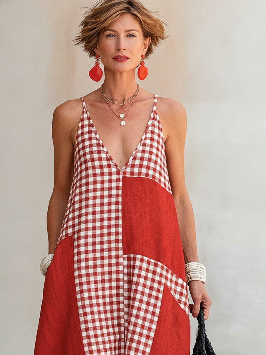 Adair Linen V-Neck Maxi Dress