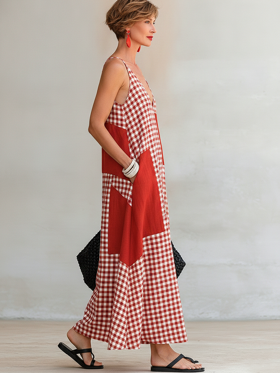 Adair Linen V-Neck Maxi Dress