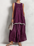 Coralind Linen Sleeveless Co-ord Set