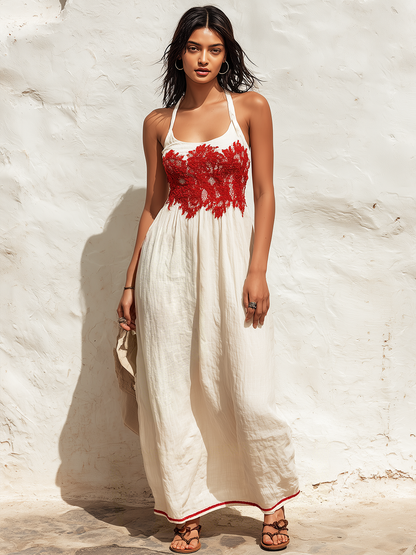 Ffion Linen Lace Maxi Dress