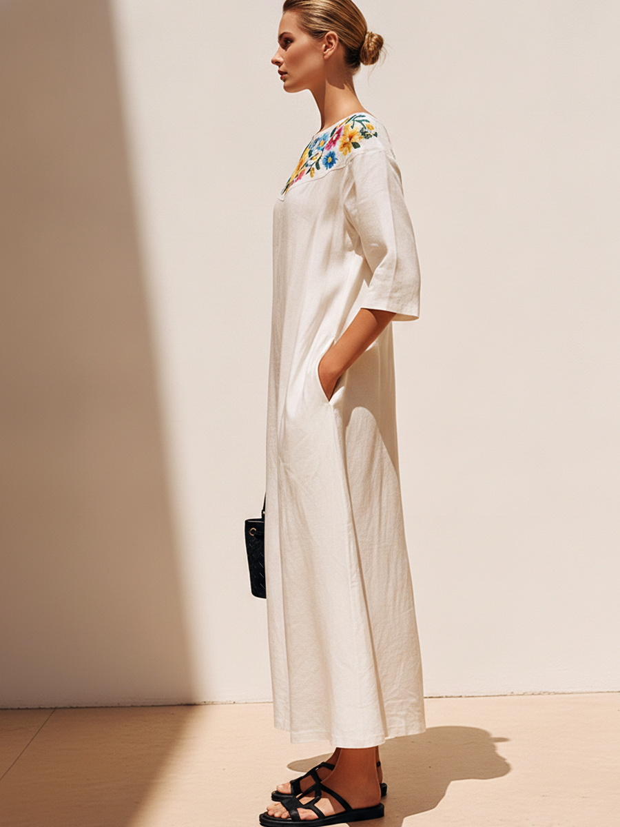 Gwendolyn Linen Maxi Dress