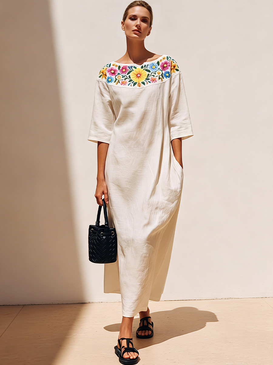 Gwendolyn Linen Maxi Dress