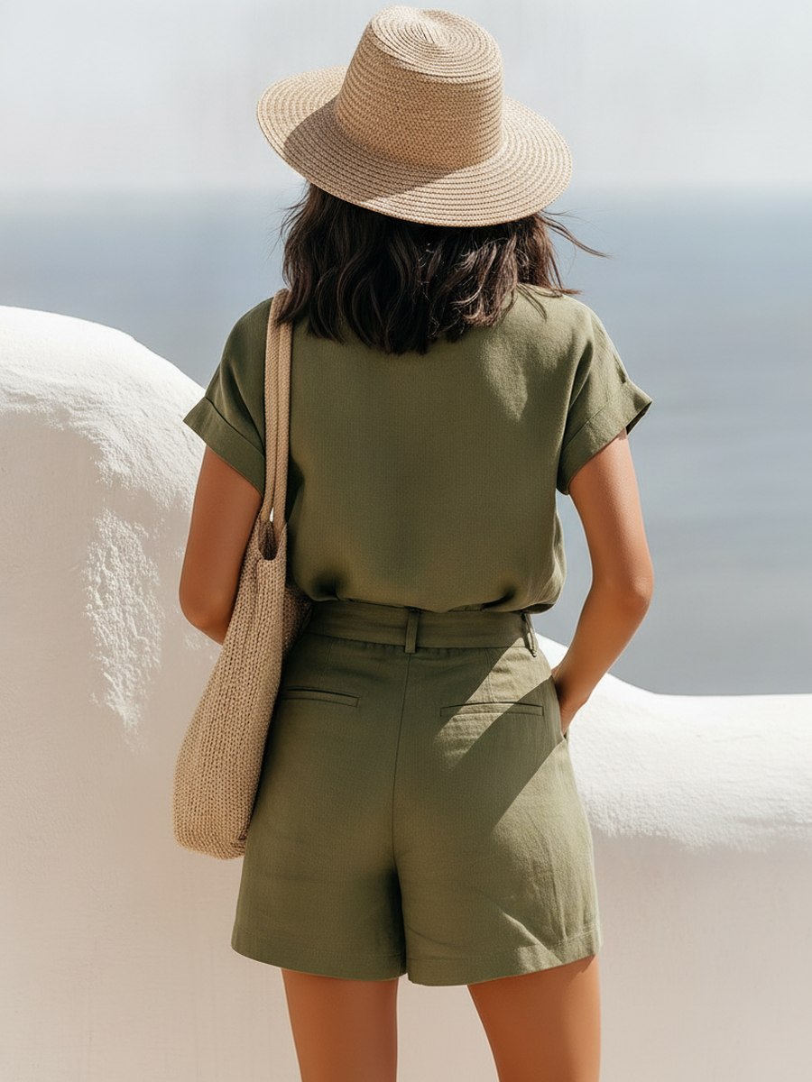 Leonie Linen V-Neck Jumpsuit